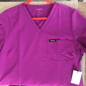 NWT Jaanuu Bright Purple Slim Scrub Top Sz XL